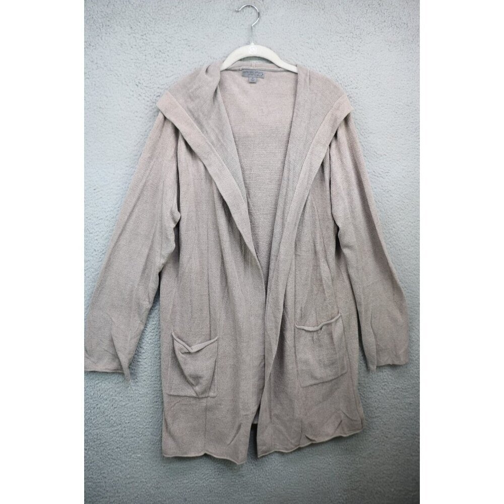 Barefoot Dreams Hooded Open Front Long Cardigan-Pockets-Size XL-Cozy Chic-BOHO